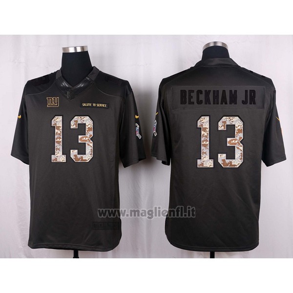 Maglia NFL Anthracite New York Giants Beckham JR 2016 Salute To Service
